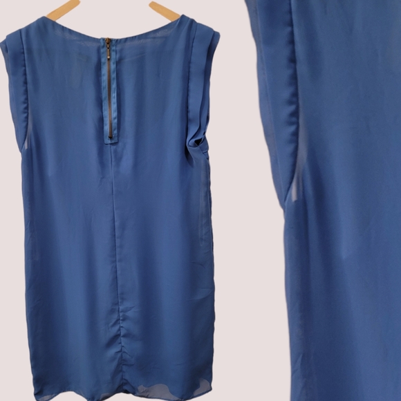 Bisou Bisou dress blue ruffles - Picture 3 of 5